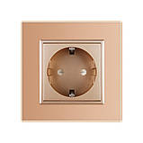 Розетка із заземленням Livolo золото скло (VL-C7C1EU-13), фото 3