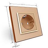 Розетка із заземленням Livolo золото скло (VL-C7C1EU-13), фото 6