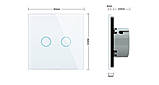 Сенсорна кнопка 2 сенсори Сухий контакт Livolo біле скло (VL-C702IH-11), фото 6