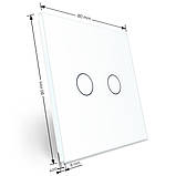 Рамка 1-постова для 2-сенсорного вимикача LIVOLO, загартоване скло, біла, 80×80 мм (VL-P702-2W), фото 3