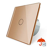 Сенсорний прохідний/перехресний вуличний вимикач Вологозахищений 1 сенсор Livolo білий скло (VL-C701S-IP-11) Wenzhou Livolo Electric Co., Ltd., Золотий