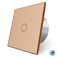 Безконтактний вимикач 1 сенсор Livolo золото скло (VL-C701-PRO-13)