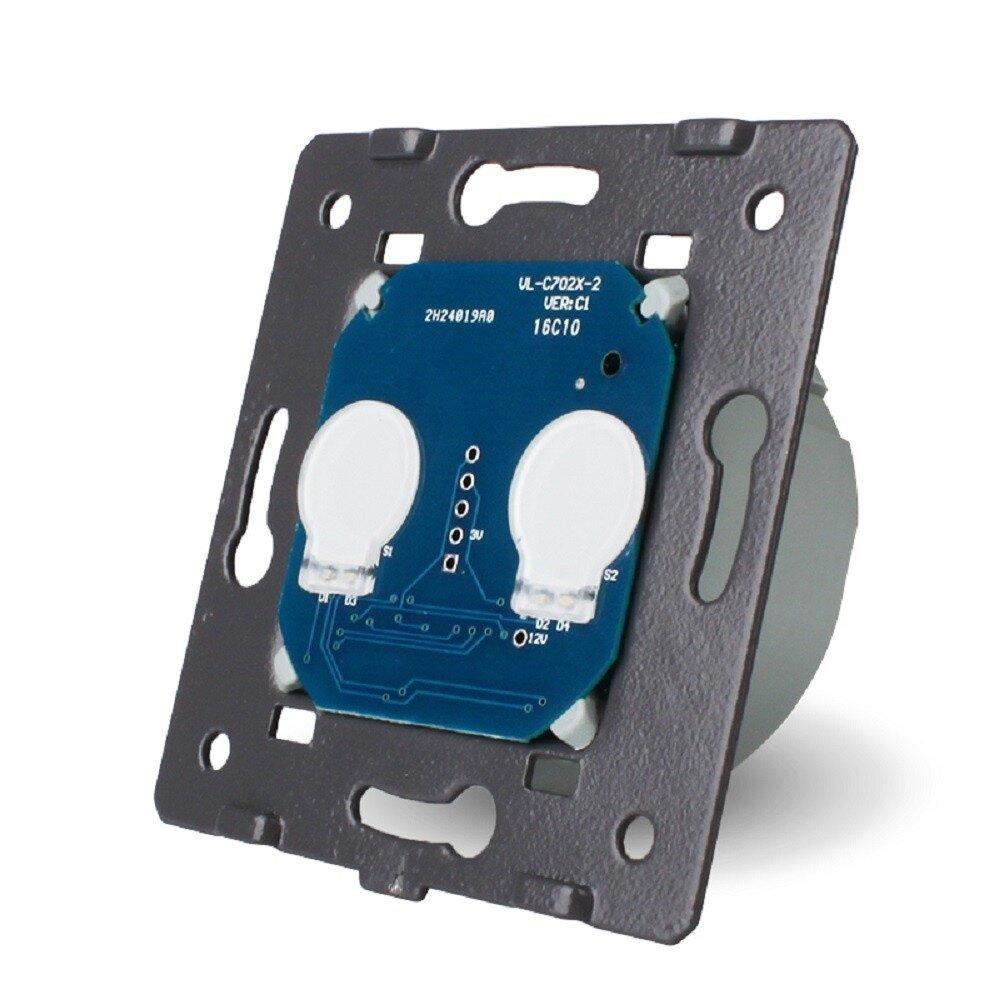 Сенсорний вимикач LIVOLO, 2-сенсорний, 5А 230В, без нейтралі (VL-FC2-2G), фото 1