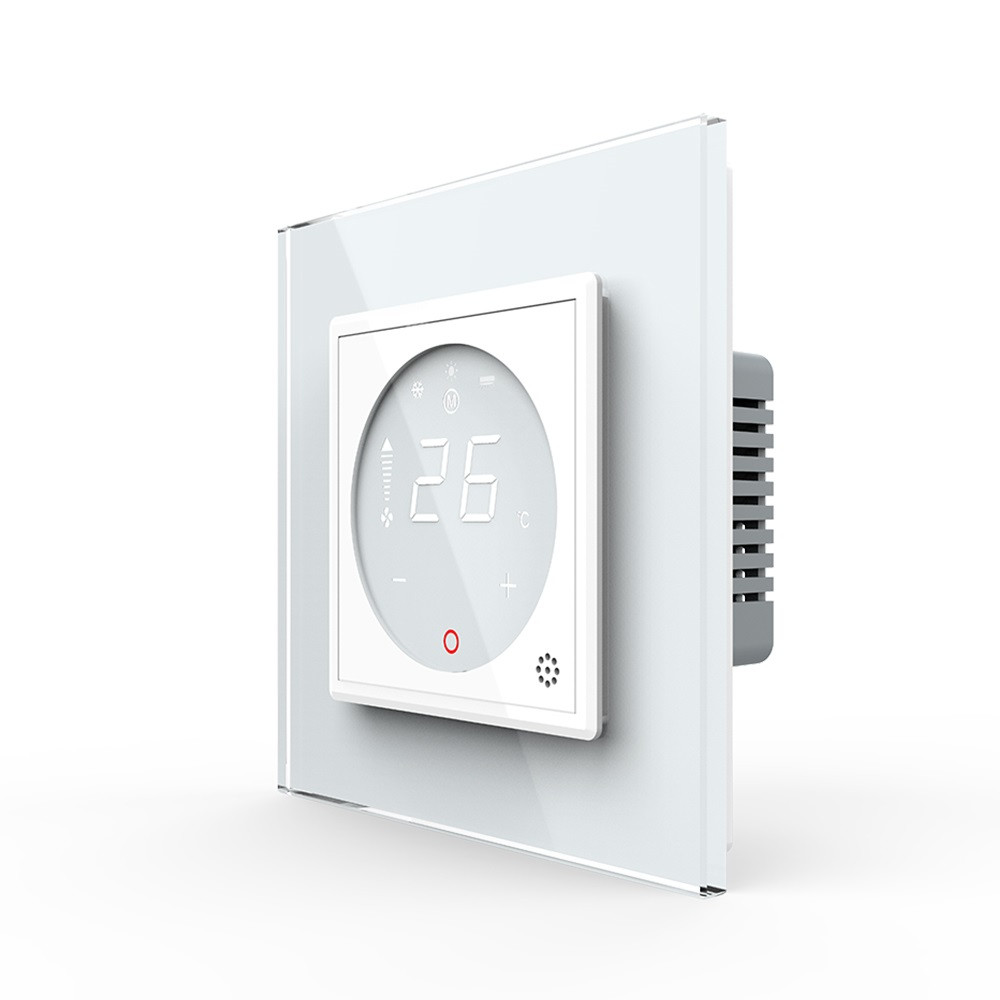 Термостат (терморегулятор) сенсорний для внутрішньопідлогового конвектора водяного опалення та фанкойла LIVOLO, білий, фото 1