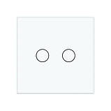 Безшумний сенсорний прохідний/перехресний вимикач 2 сенсора Livolo білий скло (VL-C702SQ-11), фото 3