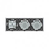 Розумний сенсорний ZigBee вимикач 2 сенсора (1-1) 1 розетка Livolo білий скло (VL-C701Z/C701Z/C7C1EU-11), фото 3