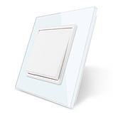 Вимикач універсальний 1-клавішний Livolo білий скло 250В 10А (VL-С7FCMKS-2WP), фото 5