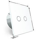 Розумний сенсорний ZigBee вимикач 2 сенсора Livolo білий скло (VL-C702Z-11), фото 4