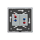 Розетка подвійна USB з блоком живлення Livolo чорний скло (VL-C792U-12), фото 2
