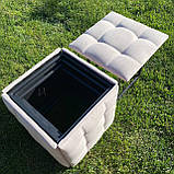 Пуф трансформер 5в1 з п'яти стільчиків з бежевого велюру стандарт, фото 4