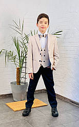 Нарядний костюм для хлопчика сорочка,брюки,піджак,жилет та метелик