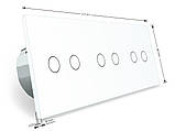 Розумний сенсорний ZigBee вимикач 6 сенсорів (2-2-2) Livolo білий (VL-C702Z/C702Z/C702Z-11), фото 4