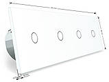 Розумний сенсорний ZigBee вимикач 4 сенсора (1-1-1-1) Livolo білий скло (VL-C704Z-11), фото 4