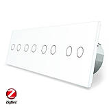 Розумний сенсорний ZigBee вимикач 8 сенсорів (2-2-2-2) Livolo білий (VL-C708Z-11), фото 2