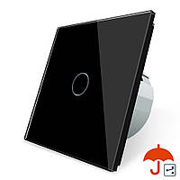 Сенсорний прохідний/перехресний вуличний вимикач Вологозахищений 1 сенсор Livolo білий скло (VL-C701S-IP-11) Wenzhou Livolo Electric Co., Ltd., Чорний