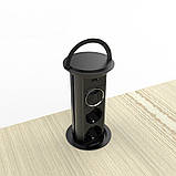 Висувна розетка з трьох розеток і USB Livolo чорний (VL-SHS021-FCTC-B), фото 4