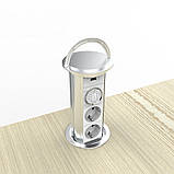 Висувна розетка на дві розетки, USB, Bluetooth колонка Livolo срібний (VL-SHS021-FCTC-FCF-S), фото 3