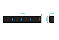 USB хаб Orico H7013-U3 USB 3.0 7 портів з блоком живлення hub концентратор, фото 3