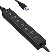 USB хаб Orico H7013-U3 USB 3.0 7 портів з блоком живлення hub концентратор, фото 6