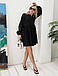 Молодіжне жіноче плаття вільного крою з довгим рукавом, чорне, фото 2