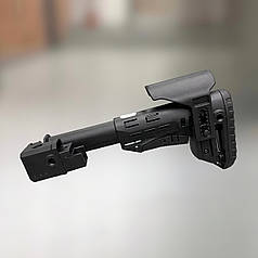 Складаний приклад DLG TACTICAL DLG-130-052 з трубкою Mil-Spec DLG-147, Чорний, з рег. підщочником, антабка на 2 сторони