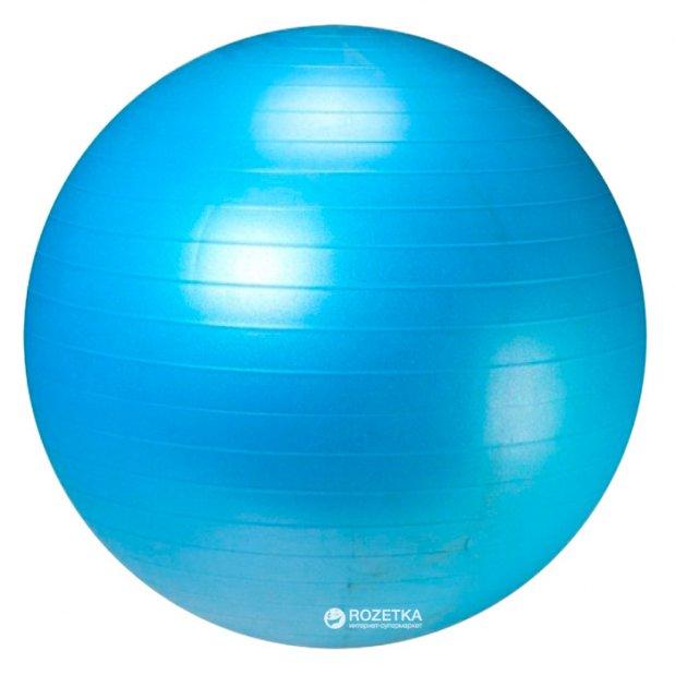 Фітбол (насос в комплекті) LiveUP ANTI-BURST BALL блакитний 55см LS3222-55b