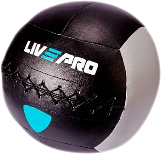 Мяч для кросфіту LivePro WALL BALL чорний, сірий 8кг LP8100-8