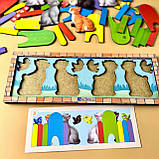 Гра з картками Котики за парканом 16*23*5 см 51 дет 14 карток дерево (ПСФ150), фото 5