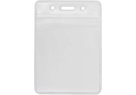 Бейдж вертикальний 75х95мм замок zip lock PVC Optima O45612