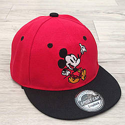 Кепка дитяча снепбек (Snapback) в стилі  Hello Mickey (Міккі) Червоний з чорним 50-54р (3220)