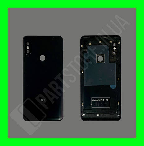 Кришка Xiaomi Redmi Note 5/ Note 5 Pro Black зі склом камери, фото 1