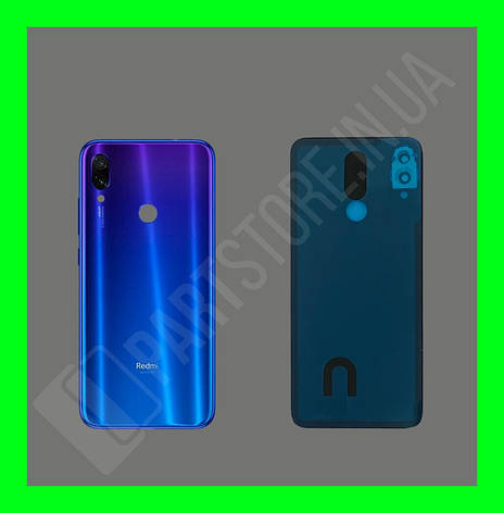 Кришка Xiaomi Redmi Note 7 Blue зі склом камери, фото 1