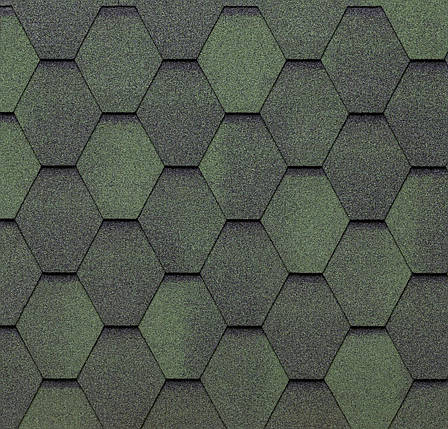 Бітумна черепиця Tegola ECO ROOF HEXAGONAL Mixed Green, фото 1