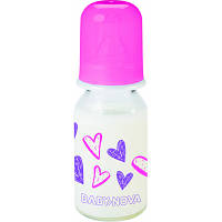 Бутылочка для кормления Baby-Nova Декор стеклянная 125 мл Розовая (3960331)