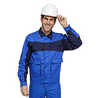 Куртка рабочая НОВАТОР василек/т.синий смесовая Zibo (65%п/э+35%х/б)