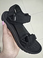 Спортивные мужские женские босоножки сандали черные на липучках Restime 36-46 размер 36