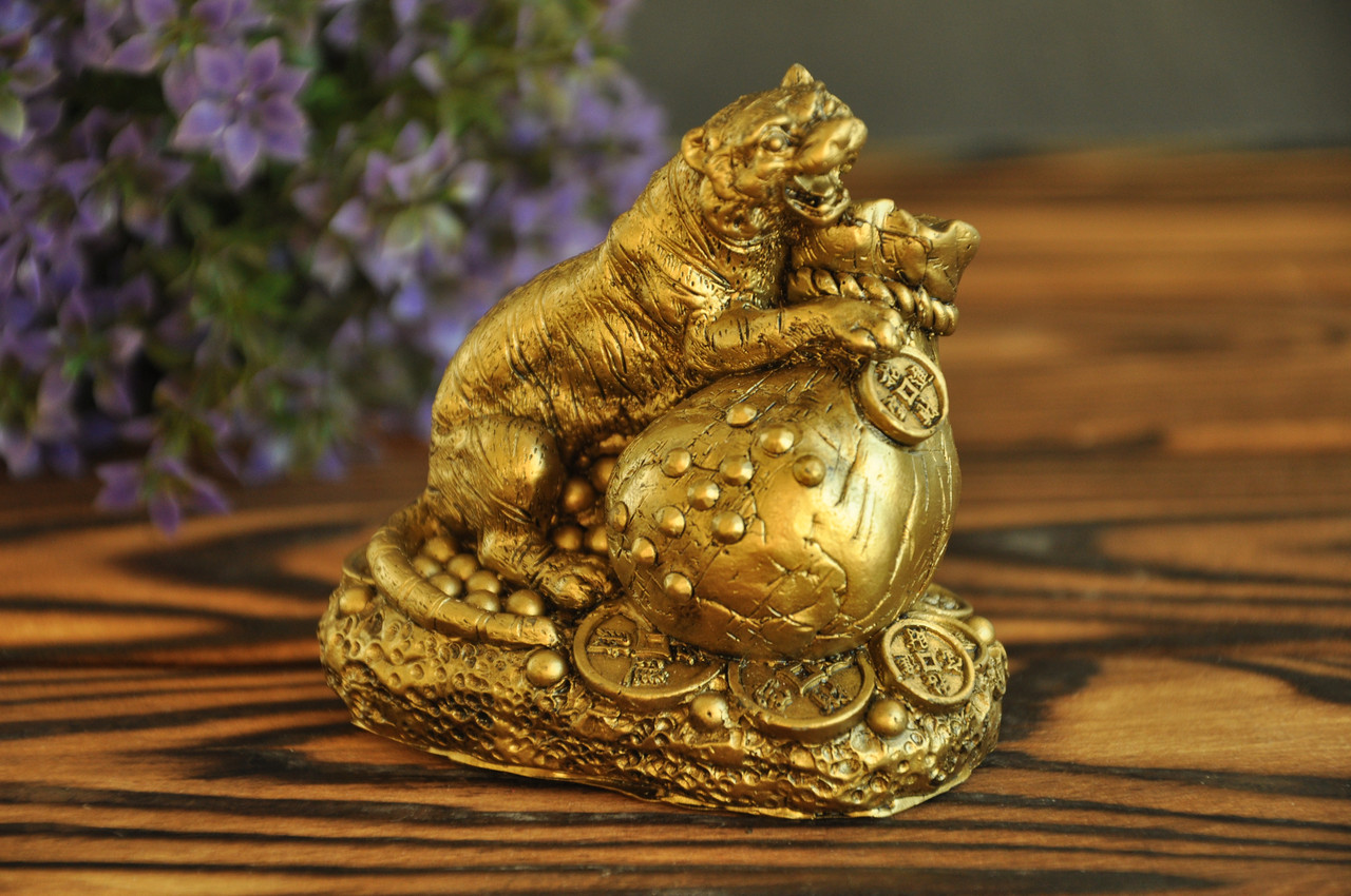 Керамічна статуетка тигр, 8 х 8 х 4.5 см, фото 1