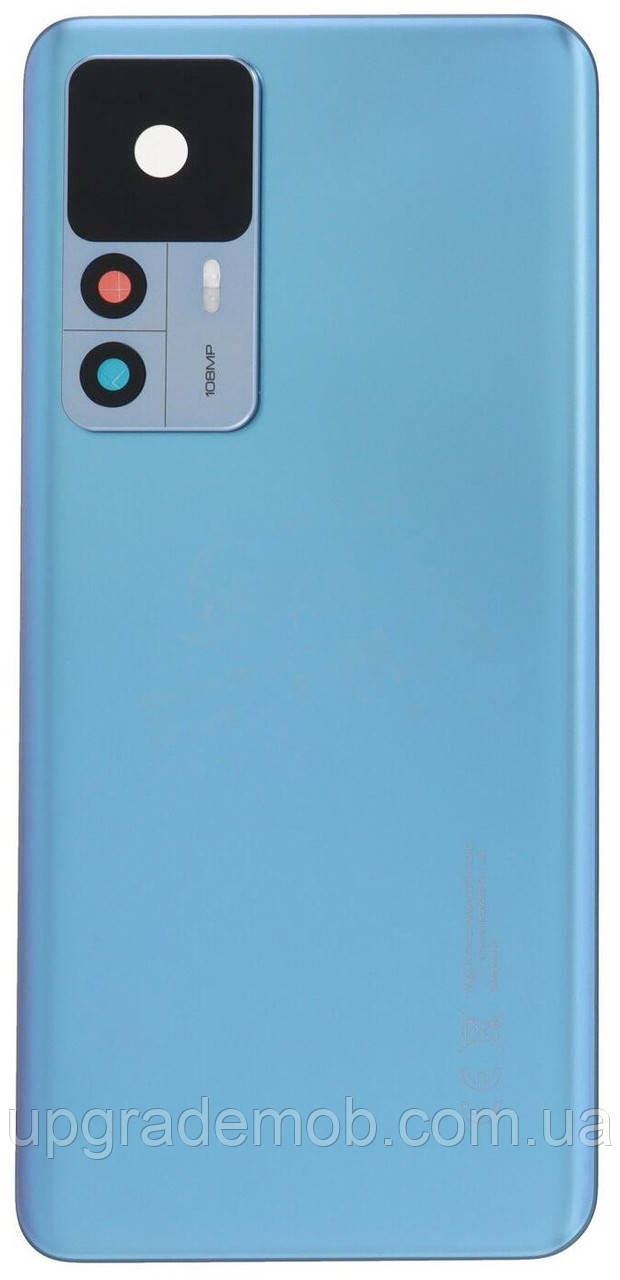 Задня кришка Xiaomi 12T синя оригінал + скло камери