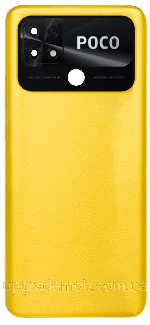 Задня кришка Xiaomi Poco C40 жовта Poco Yellow оригінал + скло камери