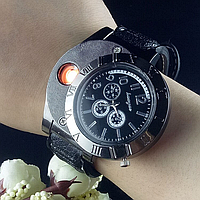 Годинник XL-161 зі спіральною електрозапальовкою | Чоловічий кварцовий годинник | Наручний годинник з USB прикурювачем