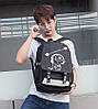 Рюкзак Music з USB, що світиться в темряві, Чоловічий міський рюкзак, Рюкзак до школи, Рюкзак для роботи, Рюкзак в школу, фото 9