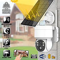 360 Камера З Сонячною Панеллю W06 App ICSEE 6 mp, Камера зовнішнього спостереження, Вулична wifi камера, фото 2