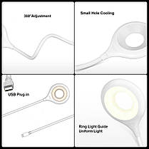 Гнучкий USB-світильник з керуванням голосом 16 LED, 5 Вт, Білий, Лампа-світильник, Led лампа, Селфі лампа, фото 5