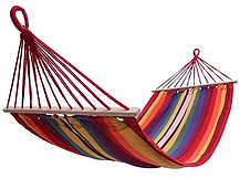 Гамак мексиканський з планкою 150*200см, Кольоровий тканинний гамак, Підвісний двомісний гамак з планкою, фото 5