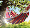 Гамак мексиканський з планкою 150*200см, Кольоровий тканинний гамак, Підвісний двомісний гамак з планкою, фото 6
