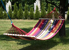 Гамак мексиканський з планкою 180*80 см, Кольоровий тканинний гамак, Підвісний одномісний гамак з планкою, фото 3