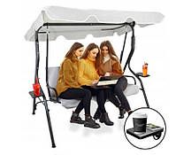 Садова гойдалка з підсклянниками Garden Line сіра