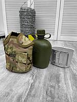 Фляга військова армійська солдатська Фляга у чохлі 1 літр фляга для води пластикова