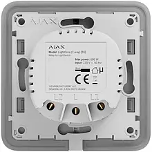 Реле Ajax LightCore 2-way for LightSwitch Jeweler Gray одноклавішний,бездротовий