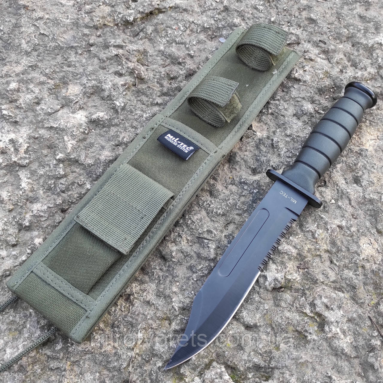 Ніж тактичний MIL-TEC Army black olive, стропоріз